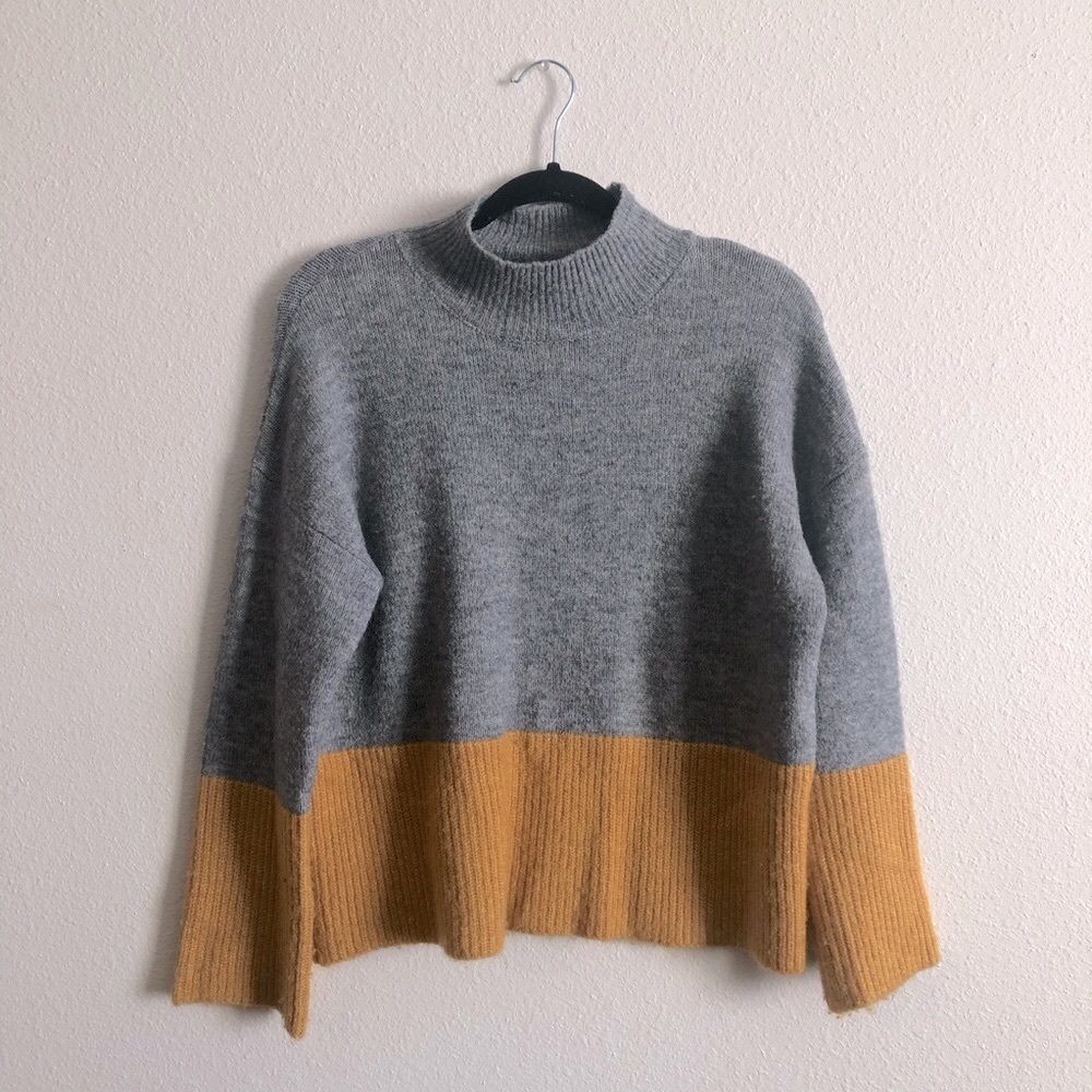 forever 21 mock neck color block sweater